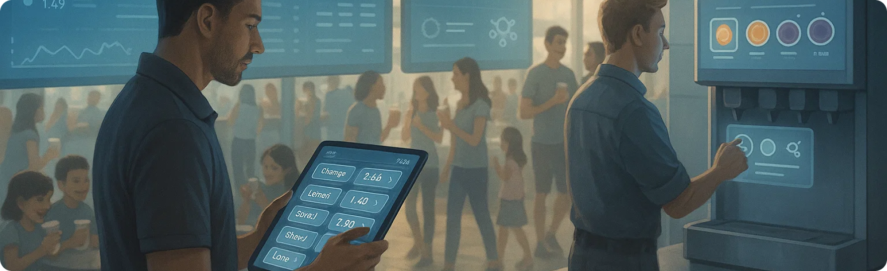 Oil field engineer wearing a helmet and holding a sample container with oil pumps in the background at sunset